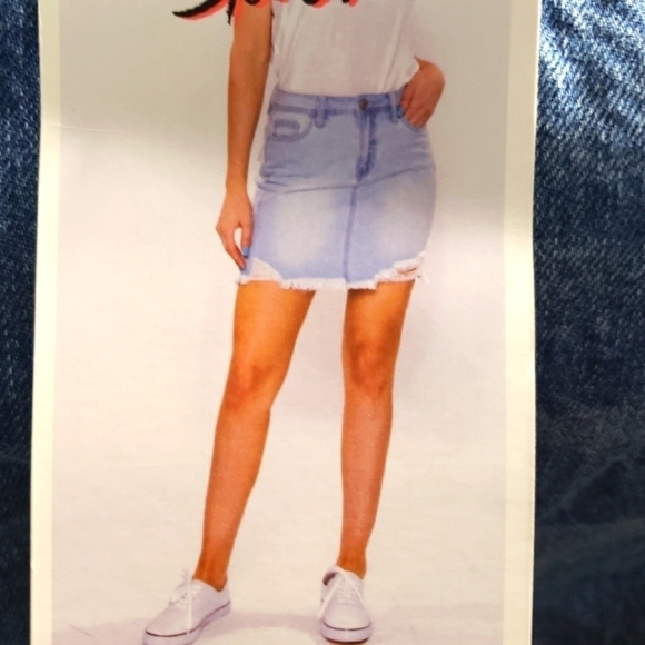 YMI Distress Mini Skirt - Picture 1 of 8